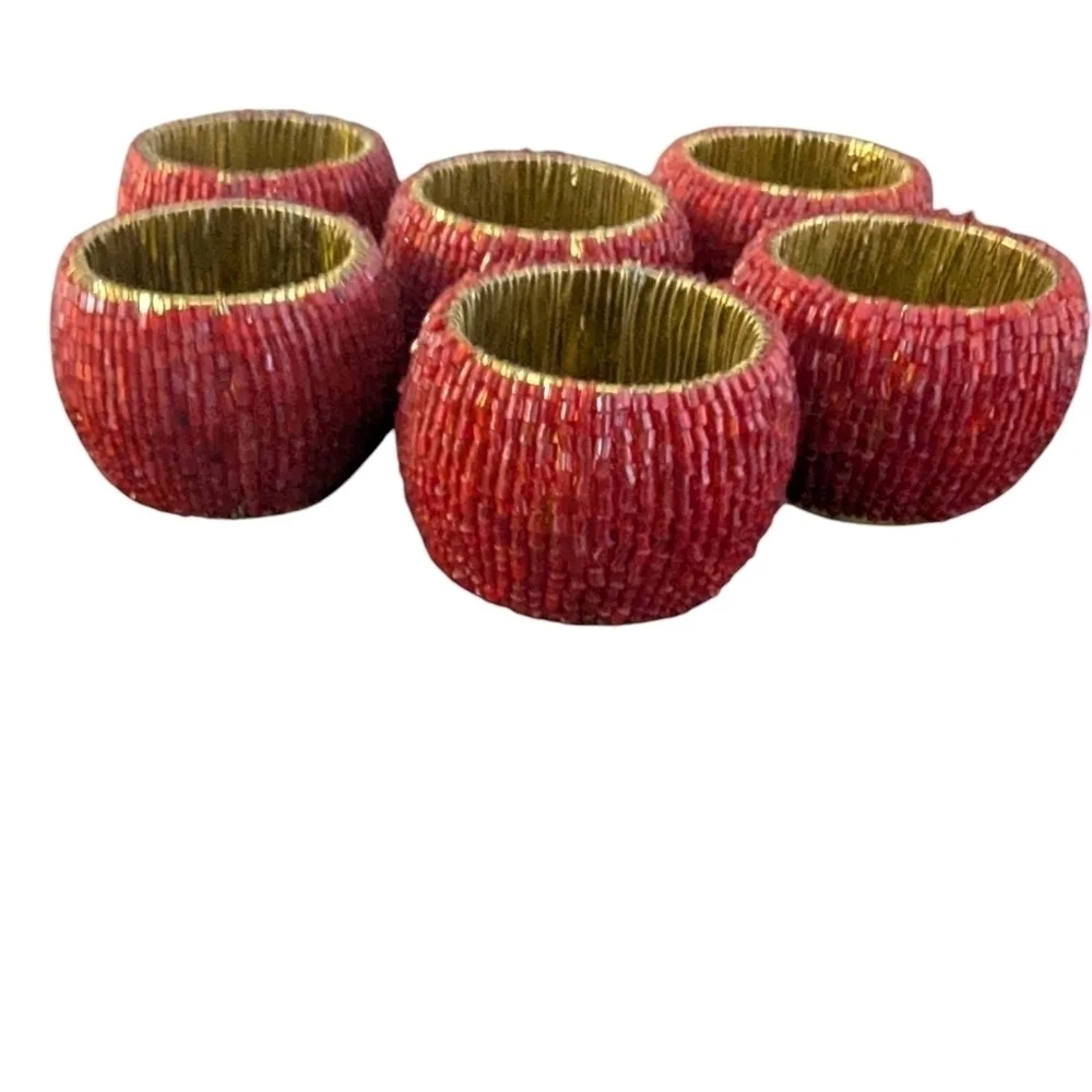 High Quality Red Beaded Napkin Holder